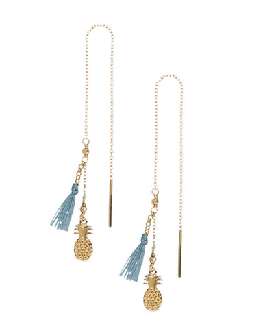 designer chan luu thread thru earrings minimal minimalistic earrings gold for her gift 
