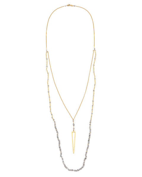 Chan Luu Beaded Double Layer Arrow Necklace