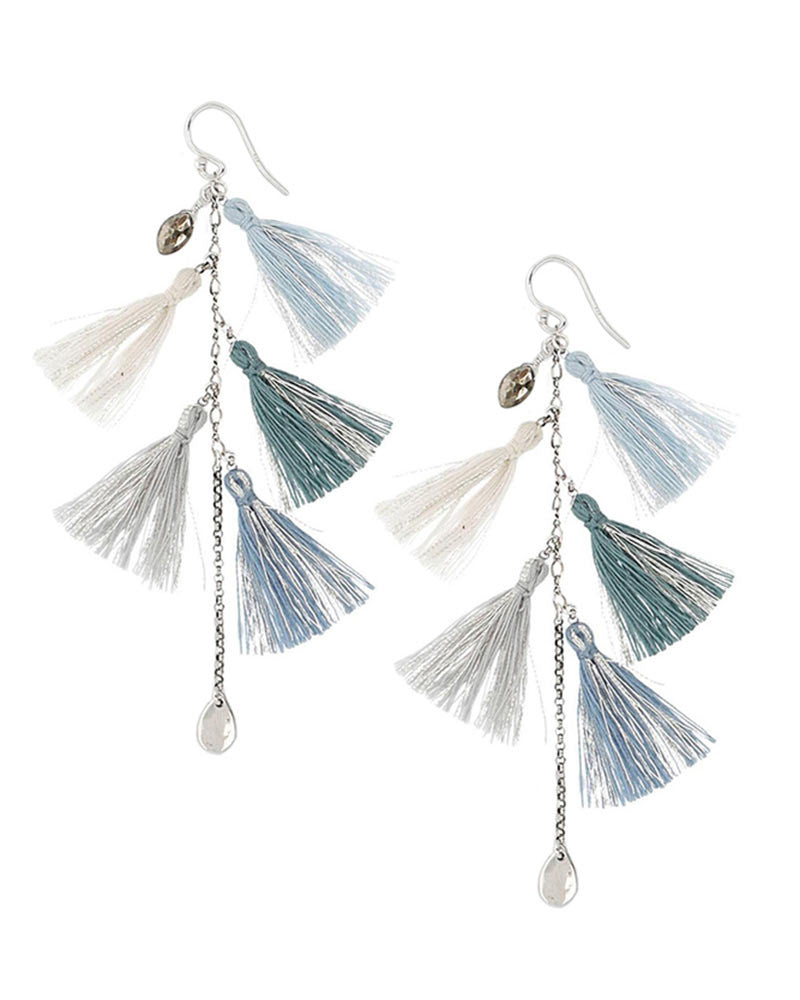 blue tassel earrings womens designer chan luu jewelry 