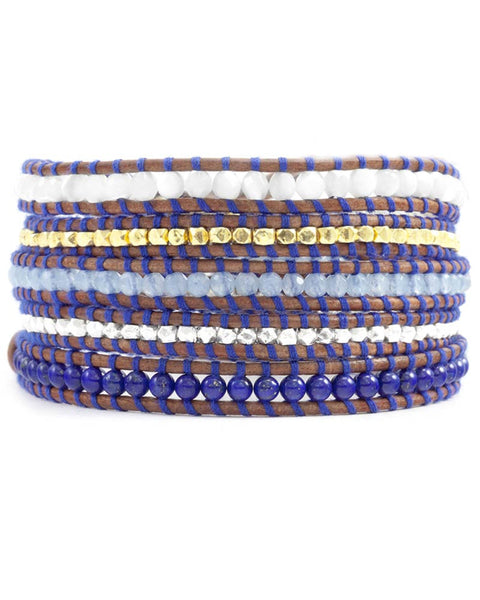 Chan Luu Blue Mix Thread Wrap Bracelet 