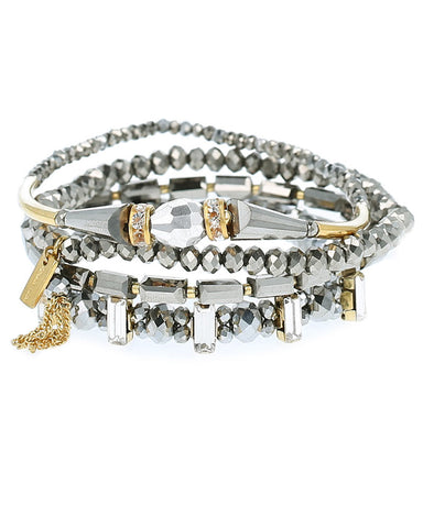 chan luu mixed metal beaded bracelet set