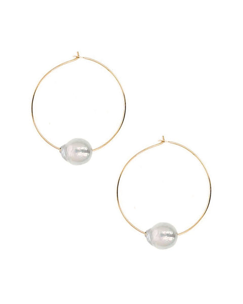 chan luu designer earrings grey pearl hoop gold 