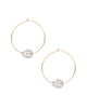 Chan Luu | Grey Floating Pearl Hoop Earrings