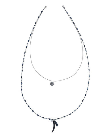 Chan Luu Midnight Crystal Double Layered Necklace