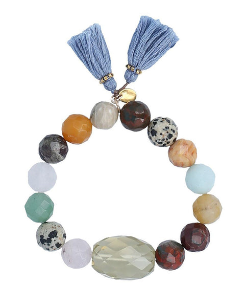 chan luu multi colored stone bracelet stretch