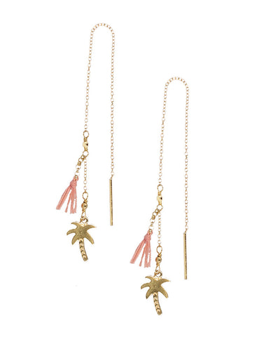 beautiful nice earrings chan luu designer gold handcrafted peach color cute 