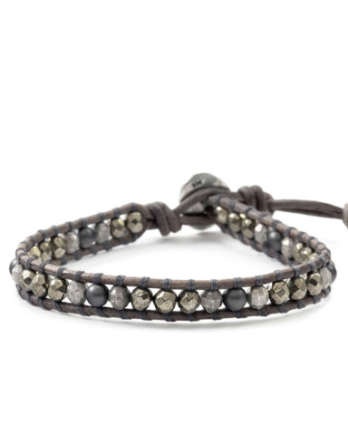 Chan Luu Pyrite Hematine Single Wrap Bracelet