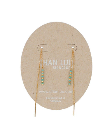 chan luu turquoise threaded earrings gold