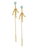 Chan Luu | Turquoise Gold Chain Thread Thru Earrings