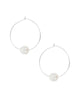 Chan Luu | White Floating Pearl Hoop Earrings