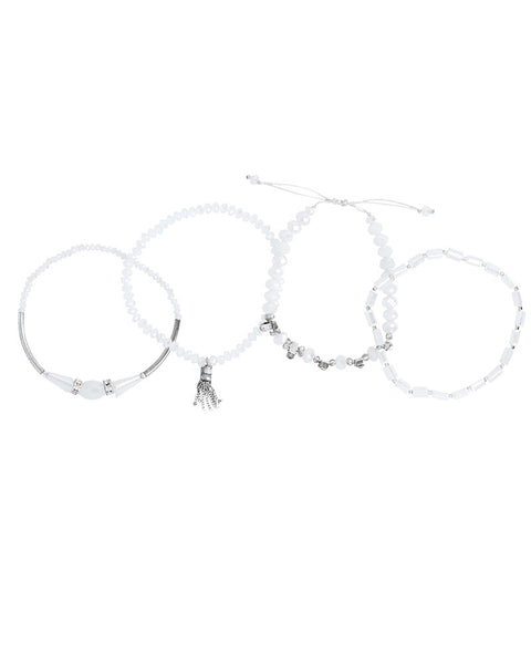 ★OY★L STONE BRACELET - WHITE★正規品/韓国直送料込/人気 JINYOU 2956 Trendy Stainless Steel Bracelet - 18K Gold Plated