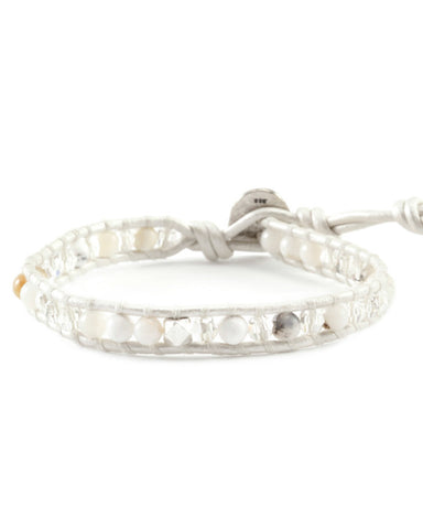 Chan Luu Single Wrap White Opal Bracelet