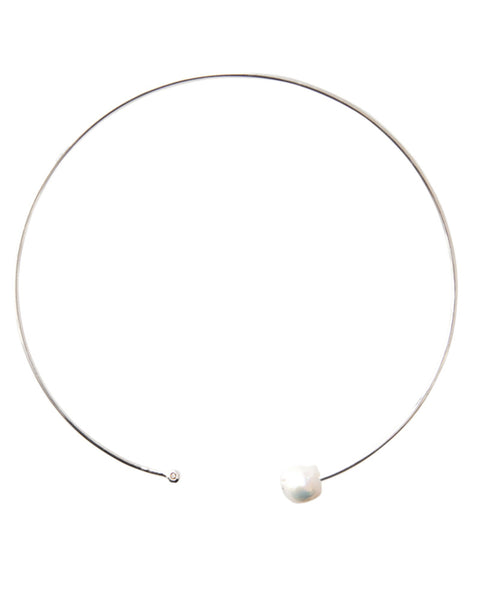 Chan Luu Natrual Pearl Silver Collar