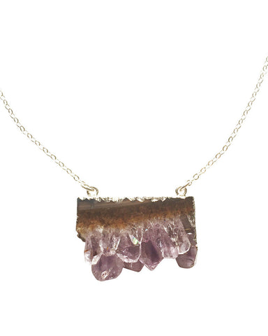 Crave Salt Mini Chunk Amethyst Silver Necklace