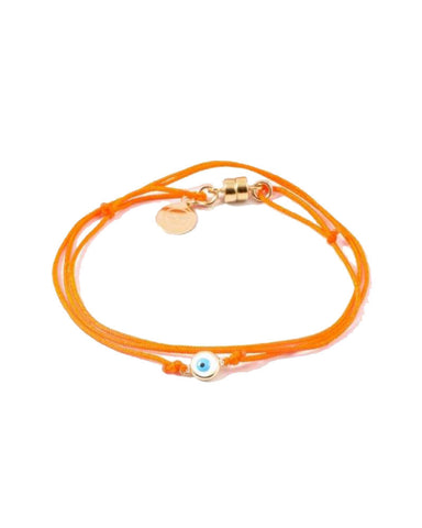 orange dafne evil eye enamel bracelet