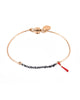 Dafne | Black Sand Red Tassel Bracelet