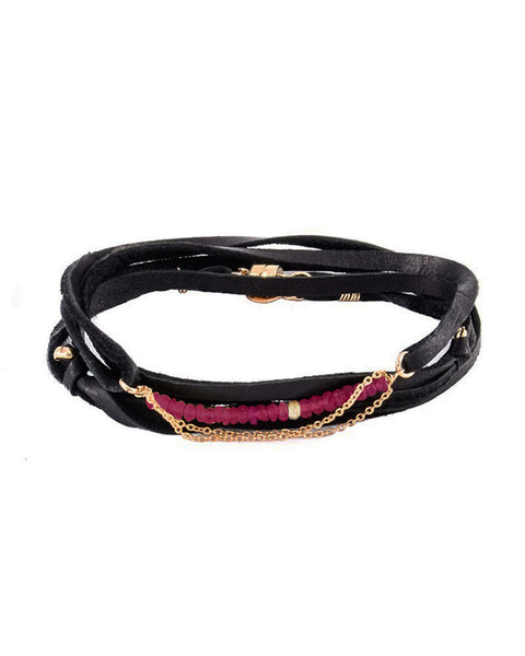 black ruby dafne designer bracelet red purple womens jewelry 
