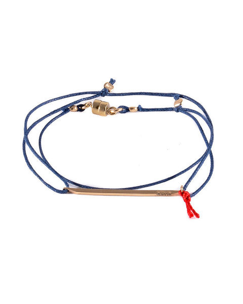 Dafne Lucky Barre Wrap Bracelet Navy 