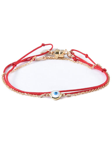 dafne red evil eye enamel bracelet