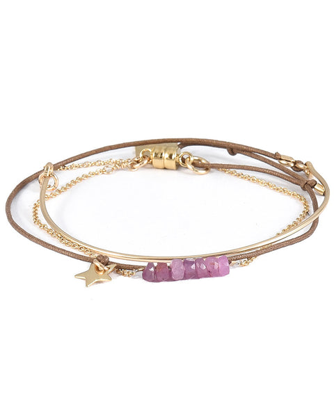 wrap dafne bracelet with pink beads