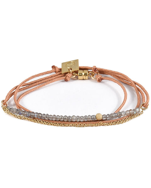 Taupe beaded bracelet dafne