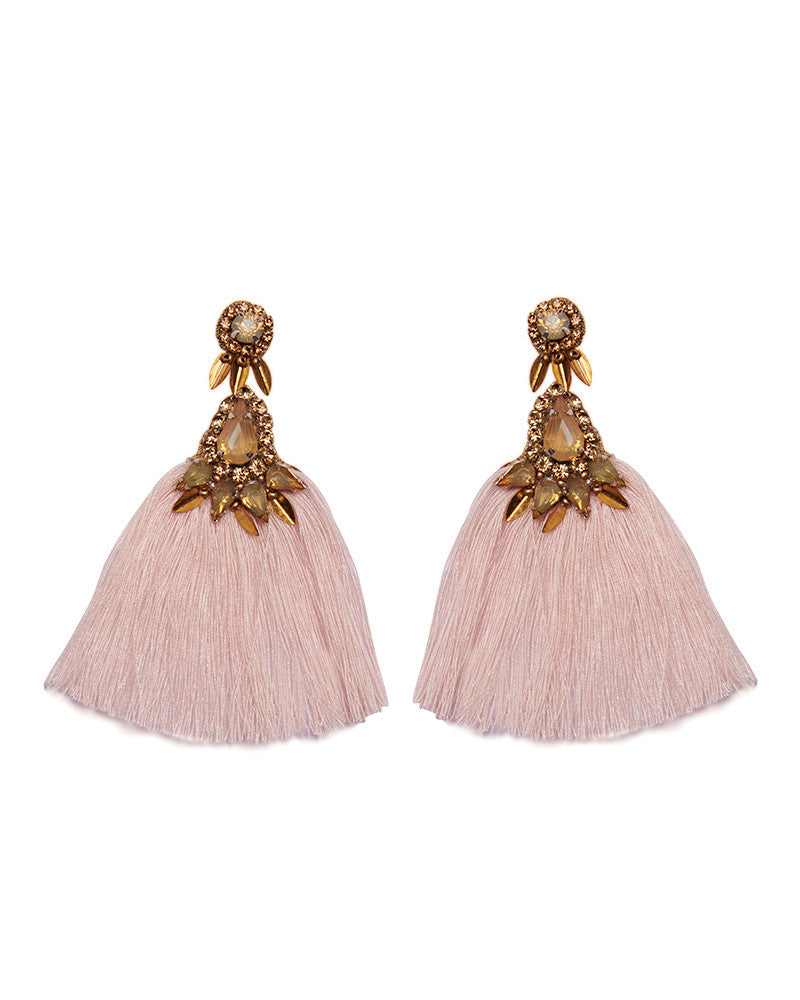 Pink Stone Oxidised Dual Tone Earrings – Arzzbyfarha