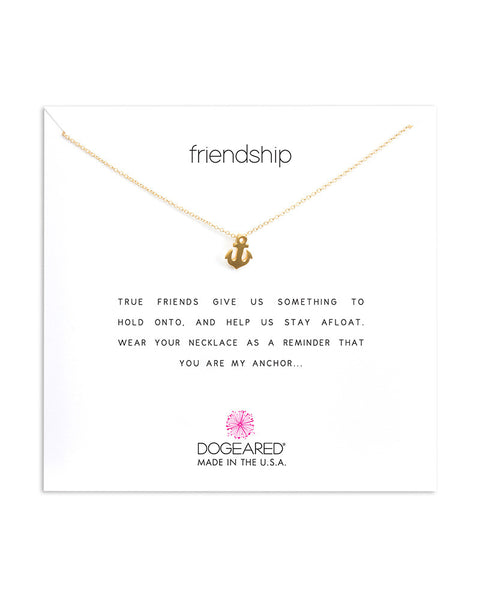 dogeared gold friendship anchor necklace
