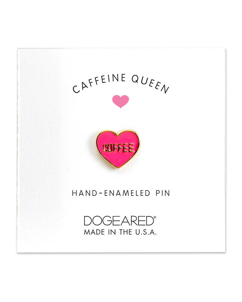 little pink heart coffee pin