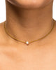 dogeared pearl necklace gold