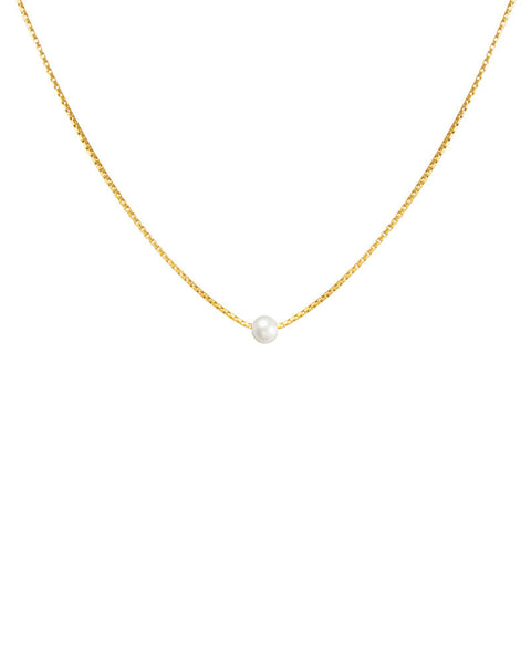 gold necklace with pearl dogeared
