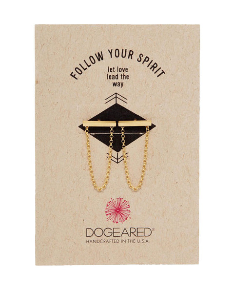 dogearred follow your spirit bar and chain earrings gold