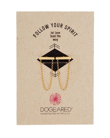dogearred follow your spirit bar and chain earrings gold