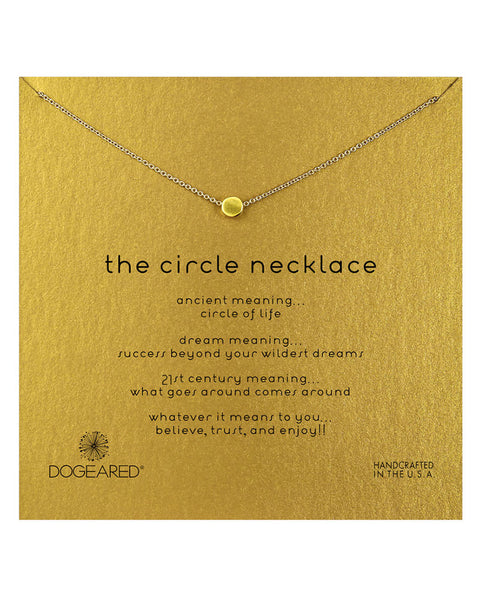 dogearred gold circle necklace