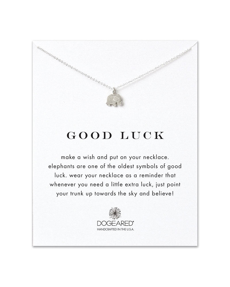 silver tiny good luck elephant necklace