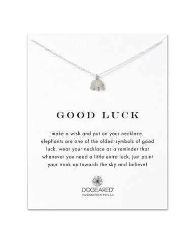 silver tiny good luck elephant necklace