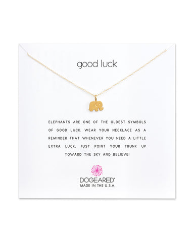 dogeared good luck elephant gold necklace