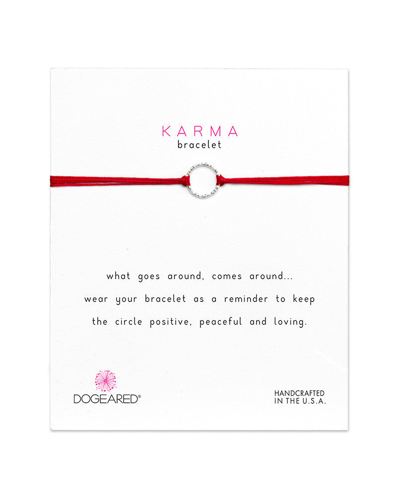 red karma bracelets dogeared with silver ring