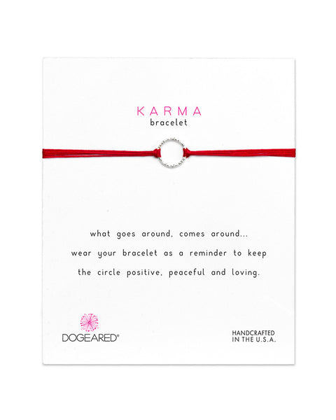 red karma bracelets dogeared with silver ring