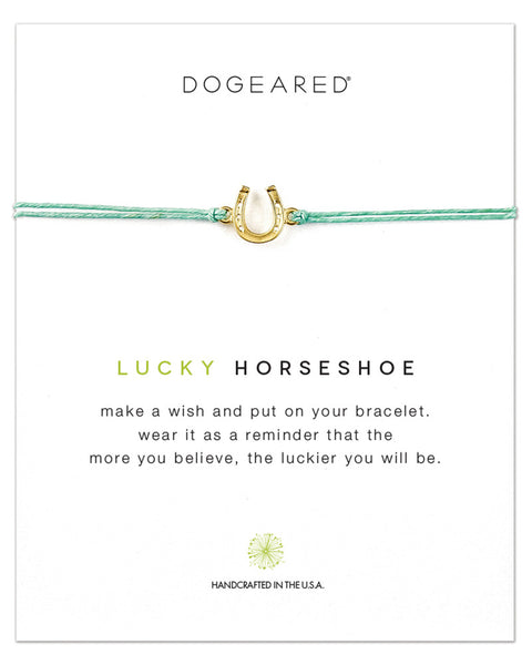 lucky horseshoe bracelet dogeared mint string