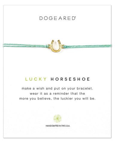 lucky horseshoe bracelet dogeared mint string