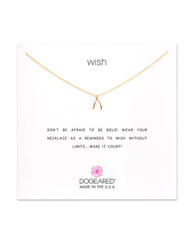 Dogeared | Gold Wish Wishbone Necklace