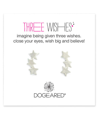 Three wishes silver ear climbers dogeared close