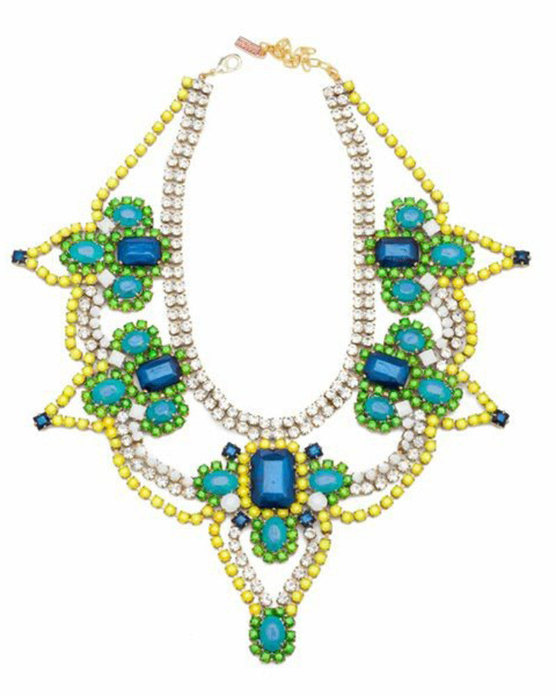 Doloris Petunia Athens Blue Green Necklace
