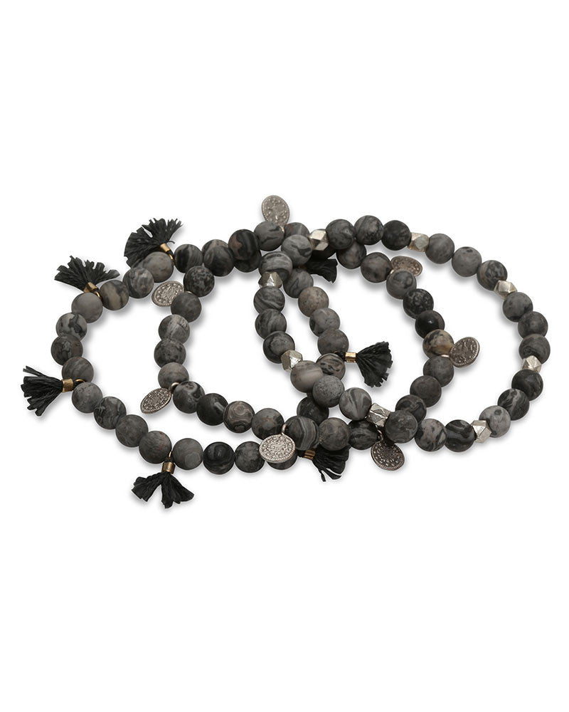 shades of grey bracelet set