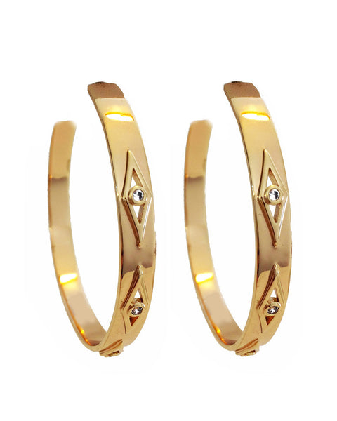 gold earrings hoops big large stylish chic cute pretty fashion elizabeth stone designer