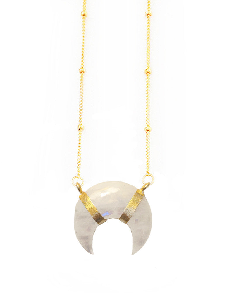 elizabeth stone crescent moonstone necklace