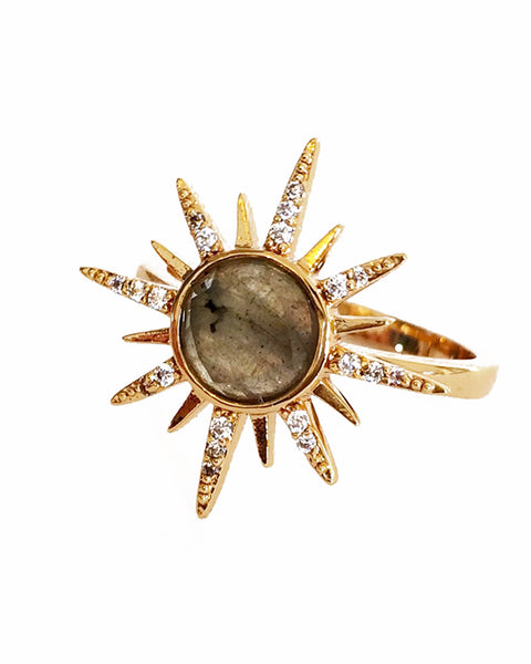 Elizabeth Stone | Gemstone Starburst Ring - Labradorite