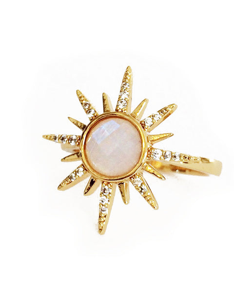 Elizabeth Stone | Gemstone Starburst Ring - Moonstone