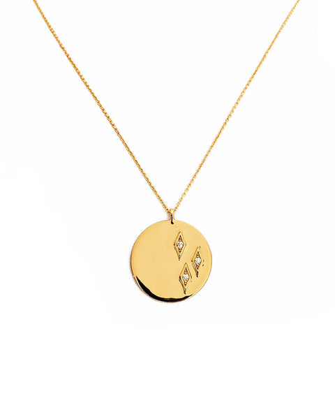 elizabeth stone gold pendant necklace womens jewelry round skinny thin 