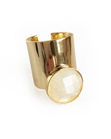 ring gold designer jewelry moonstone elizabeth stone 